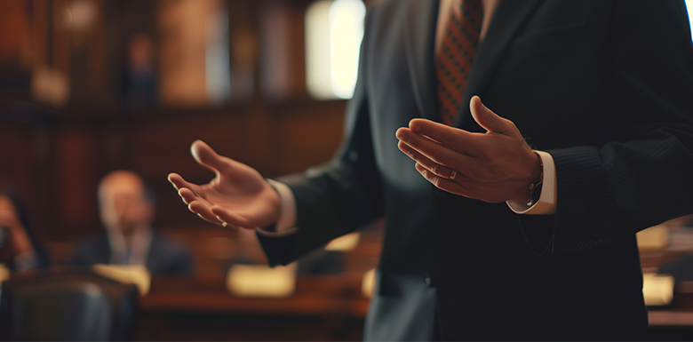 DUI lawyer in court